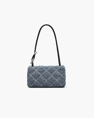 The Quilted Denim Mini Dual Shoulder Bag - Light Wash Indigo