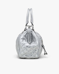 Re-Edition Quilted Metallic Leather Stam Bag - Silver