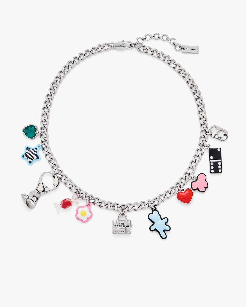 The Sticker Charm Necklace - Silver Multi