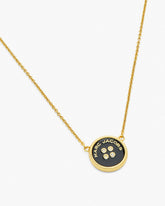 The Button Pendant Necklace - Gold/Black