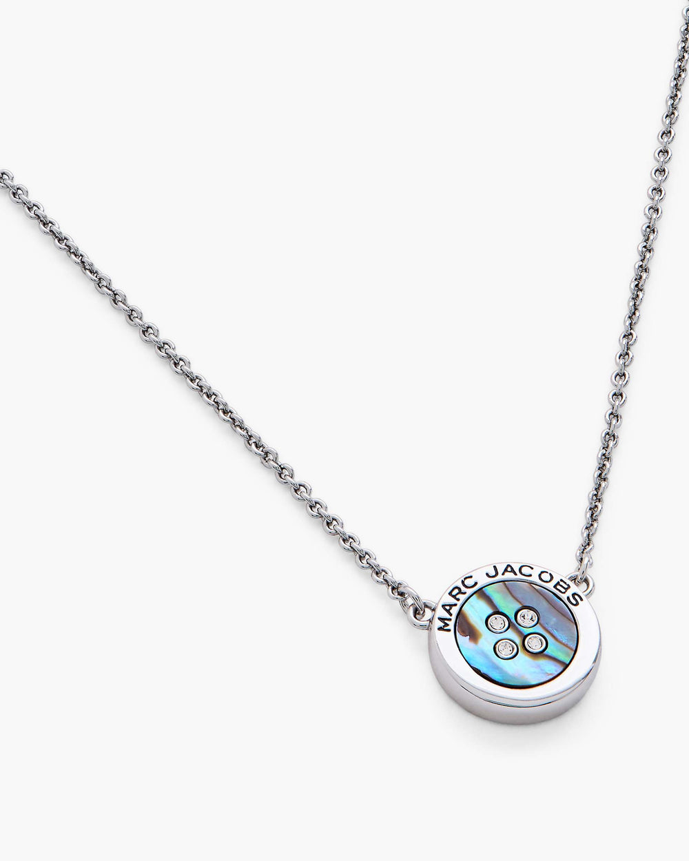 The Button Abalone Necklace - Silver/Abalone