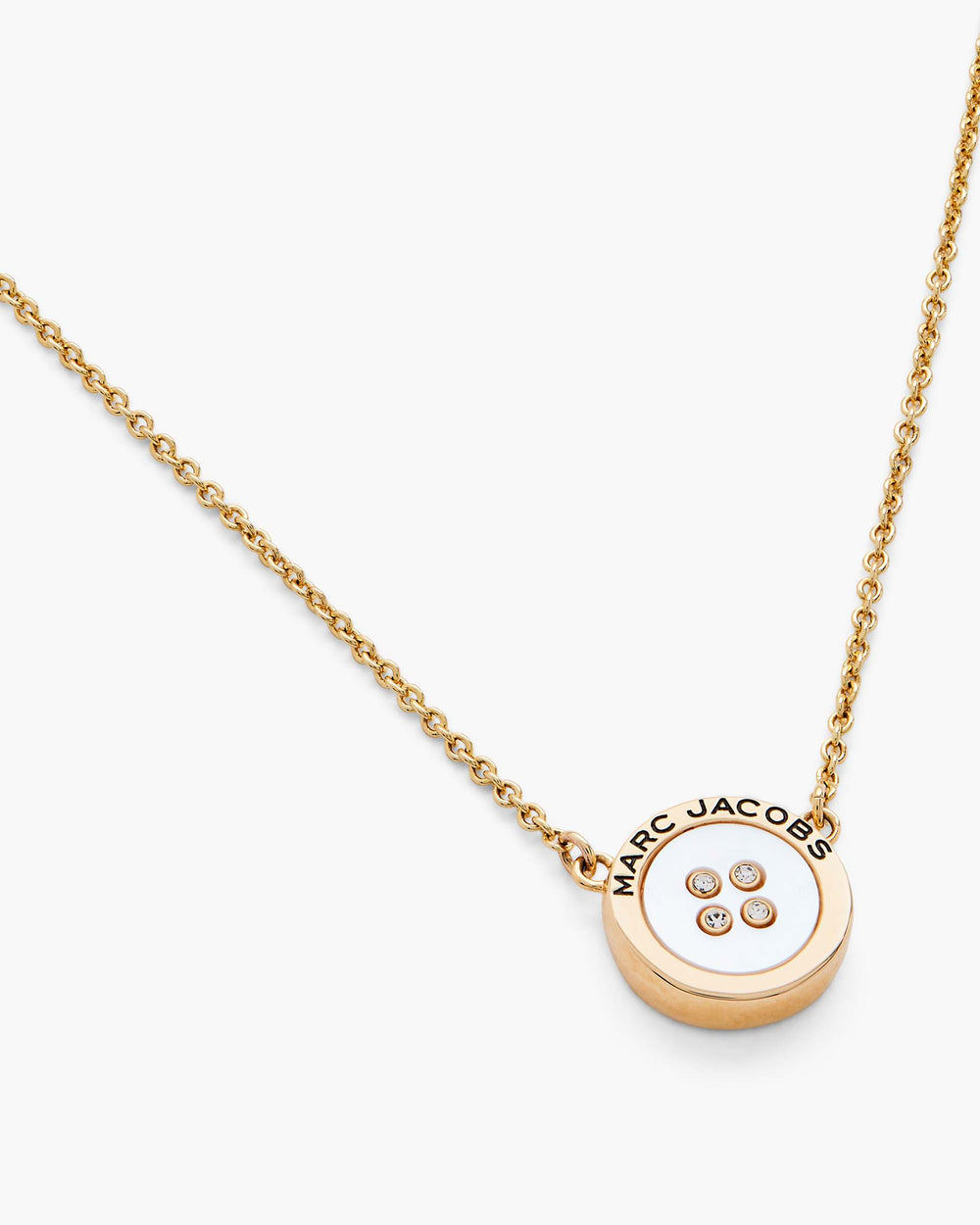 The Button Mother Of Pearl Necklace - Gold/Mop