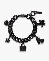 The Pave Mini Icon Charm Bracelet - Black/Black Crystal