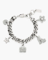 The Pave Mini Icon Charm Bracelet - Silver/Crystal