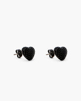 The Heart Balloon Pave Earrings - Black/Black Crystal