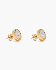 The Button Mother Of Pearl Stud Earrings - Gold/Mop