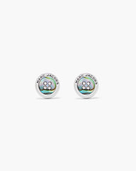 The Button Abalone Stud Earrings - Silver/Abalone