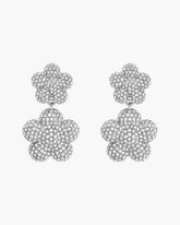 The Daisy Balloon Drop Earrings - Silver/Crystal