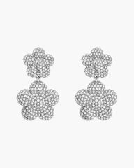 The Daisy Balloon Drop Earrings - Silver/Crystal