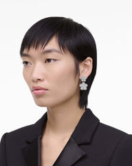The Daisy Balloon Drop Earrings - Silver/Crystal
