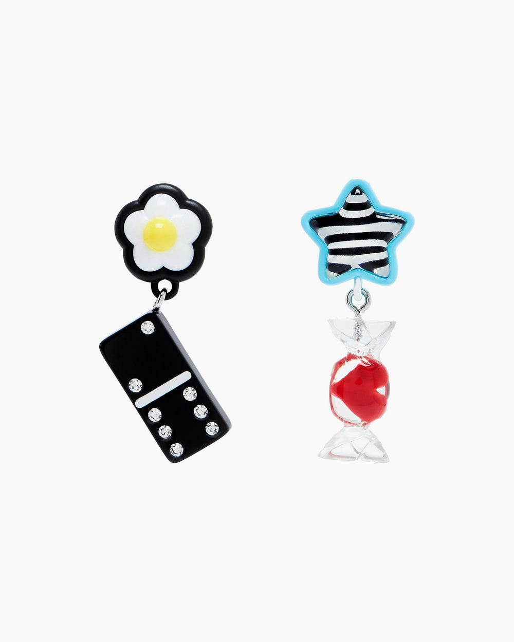 The Sticker Charm Earrings - Silver Multi