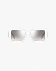 The Bold Logo Square Mirrored Sunglasses - White/Grey