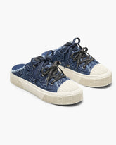 The Puffy Daisy Denim Sneaker Mule - Medium Wash Indigo