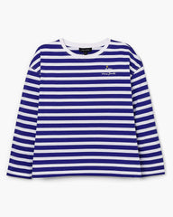 Daisy Striped Longsleeve - Pansy/White