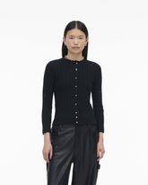 The Shrunken Cashmere Cable Cardigan - Black