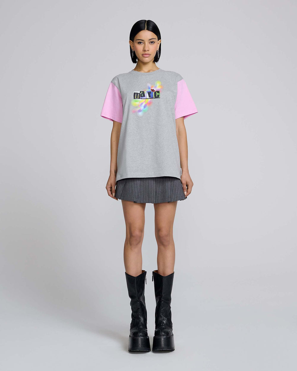 Angry For Love Tee - Grey Melange Multi