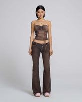 STRAPLESS BUSTIER - Brown