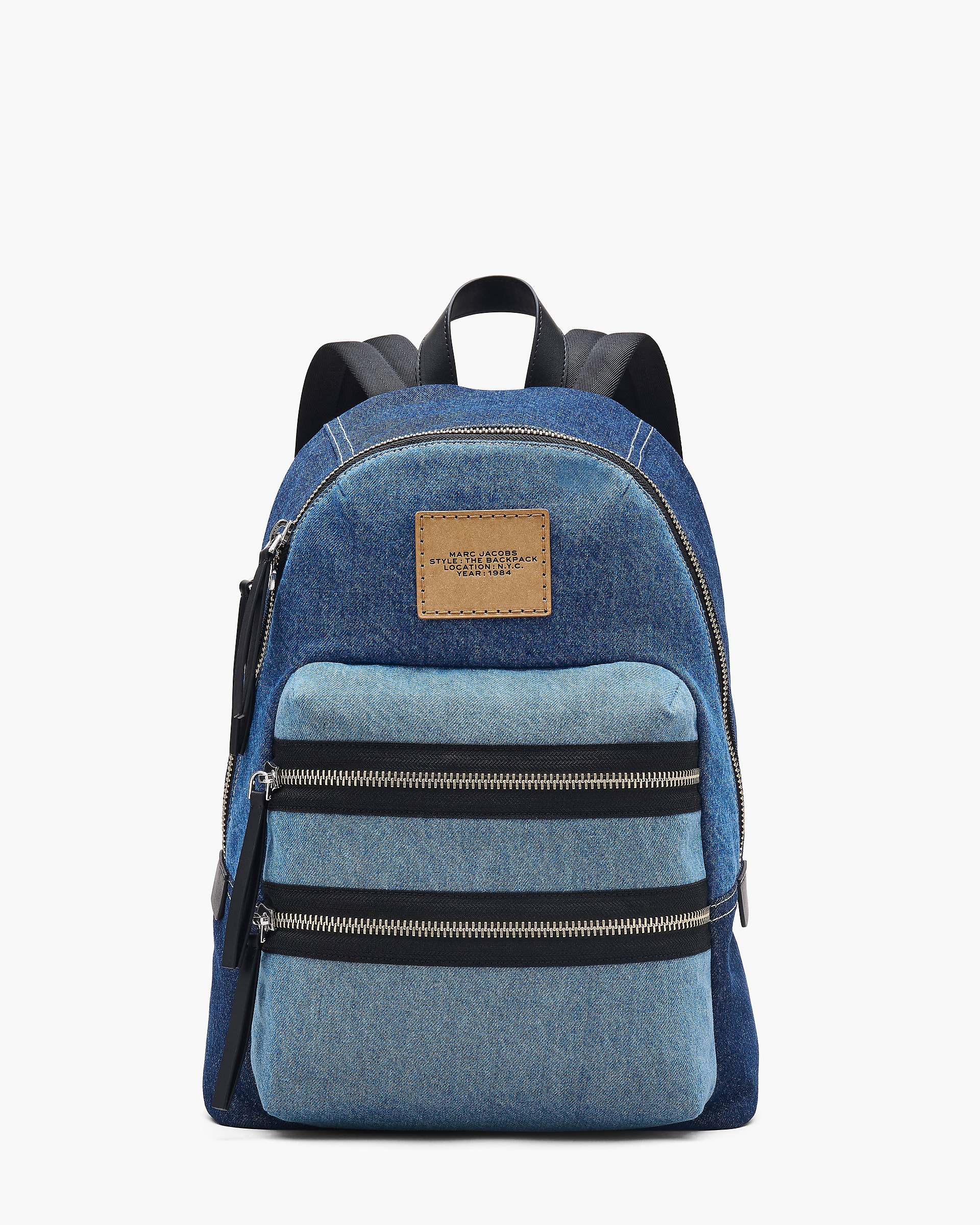 The Biker Colorblock Denim Large Backpack - Indigo Multi