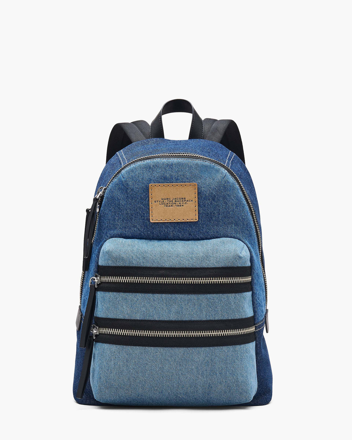 The Biker Colorblock Denim Large Backpack - Indigo Multi