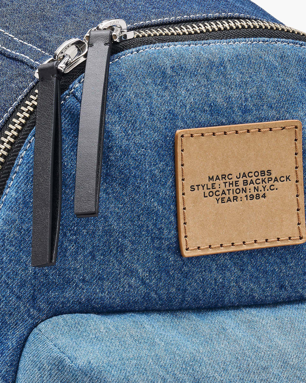 The Biker Colorblock Denim Large Backpack - Indigo Multi