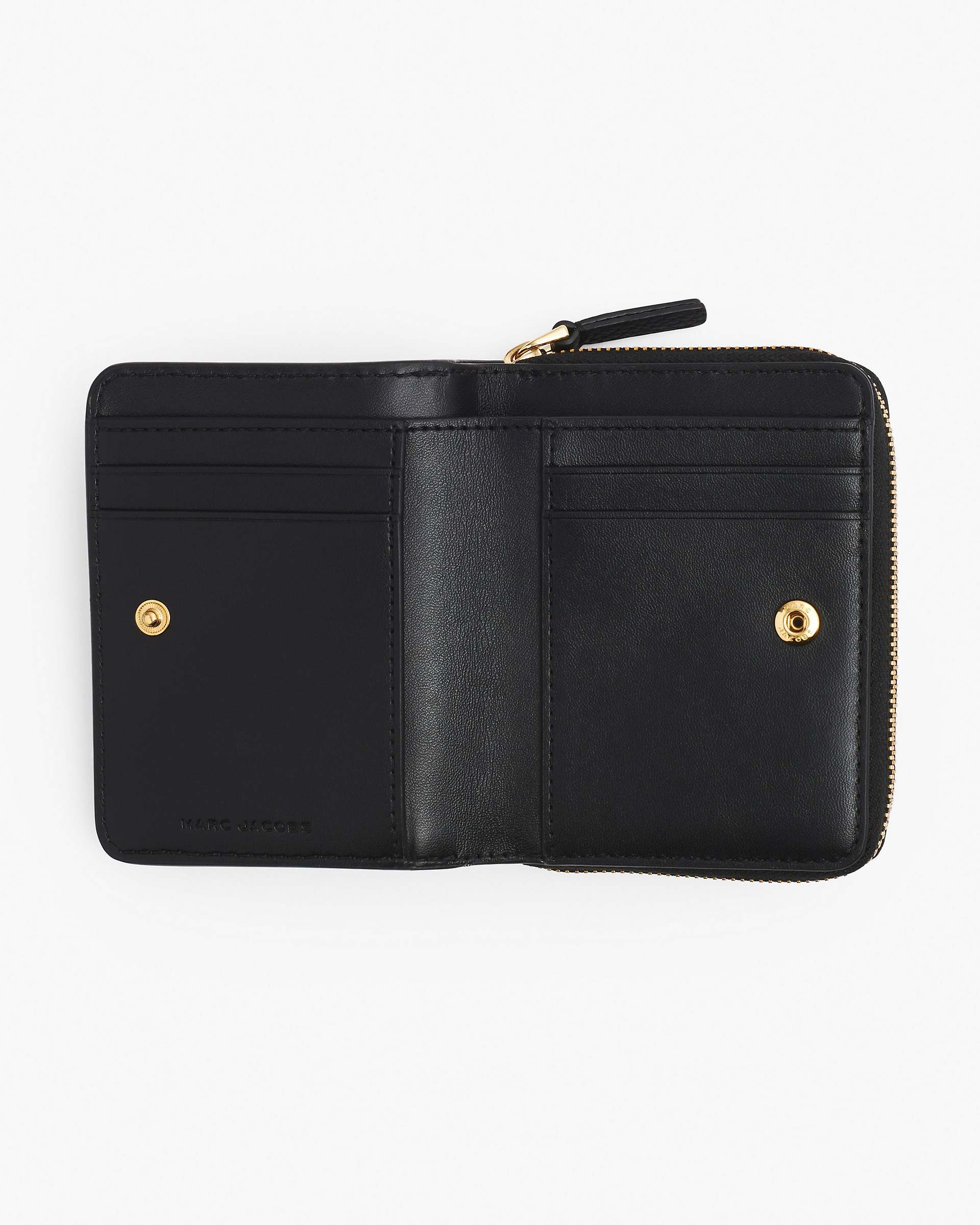 The Leather Mini Compact Wallet - Black|Black