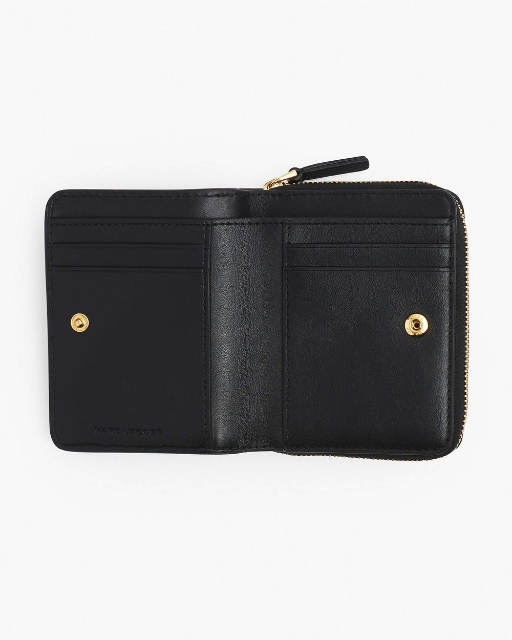 The Leather Mini Compact Wallet - Black|Black