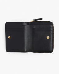 The Leather Mini Compact Wallet - Black|Black