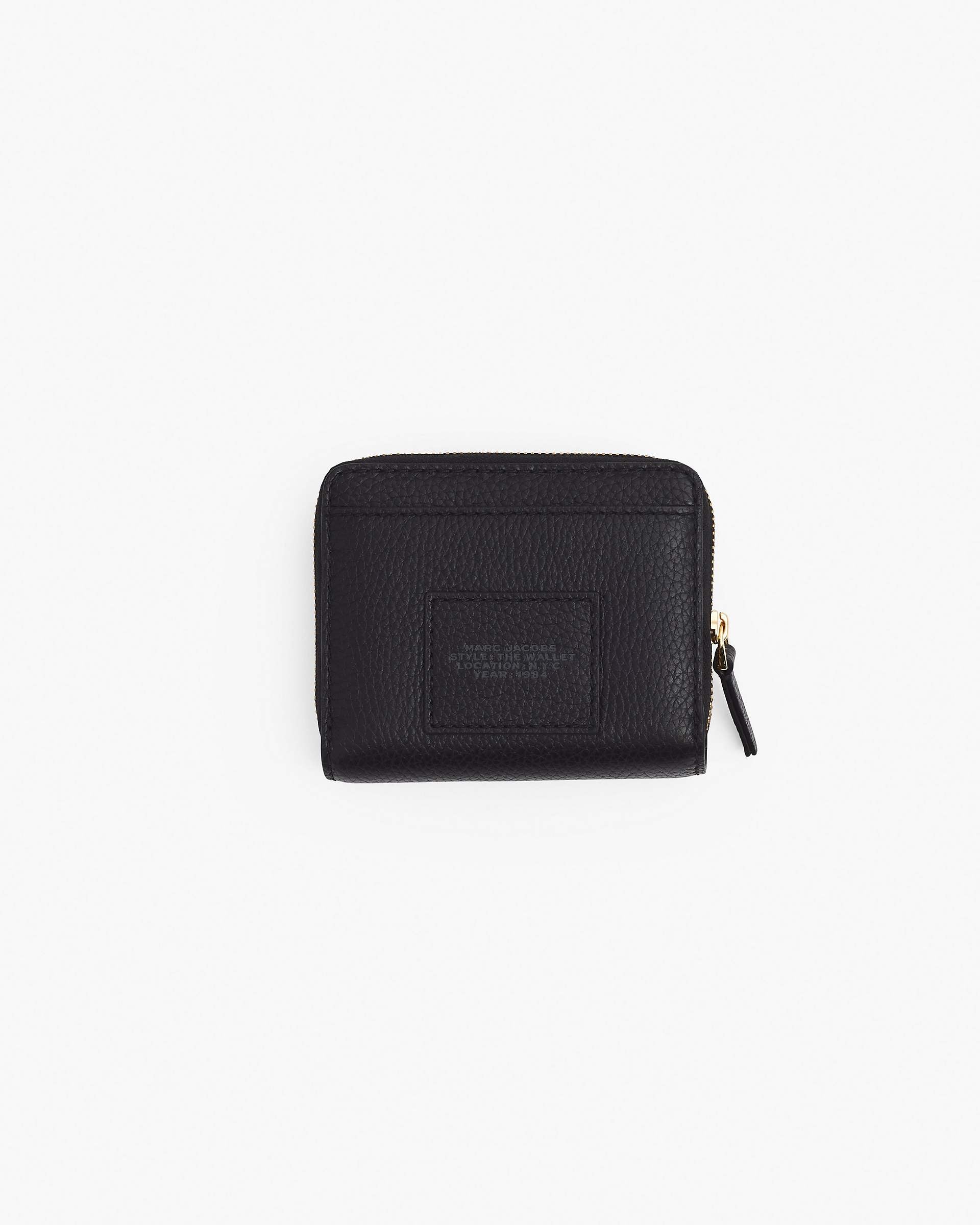 The Leather Mini Compact Wallet - Black|Black