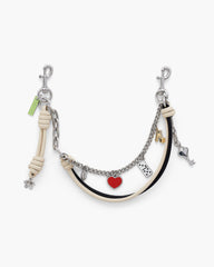 The Mini Icon Chain Bag Charm - Black/Cloud White