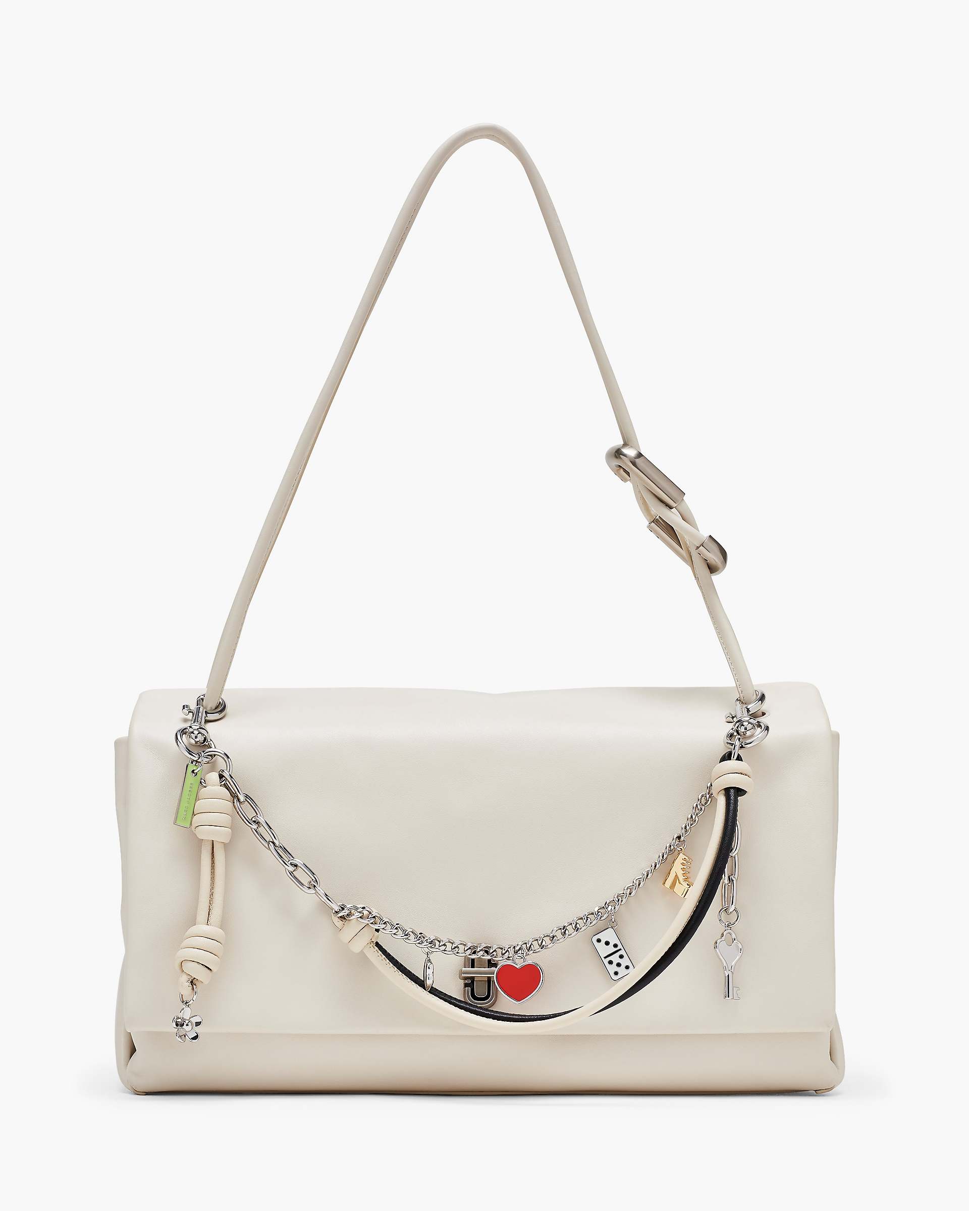The Mini Icon Chain Bag Charm - Black/Cloud White