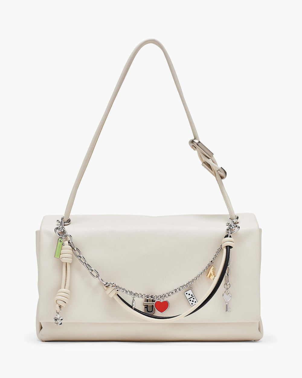 The Mini Icon Chain Bag Charm - Black/Cloud White