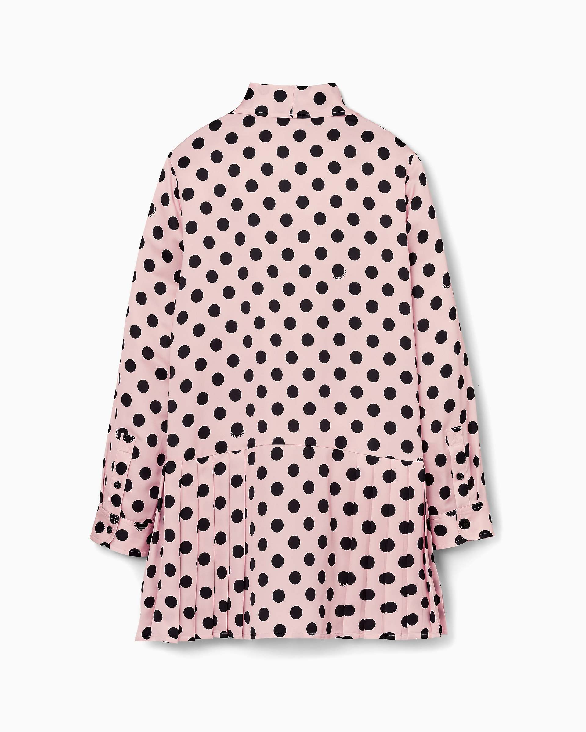 Dots Bow Pleated Dress - Peach Multi