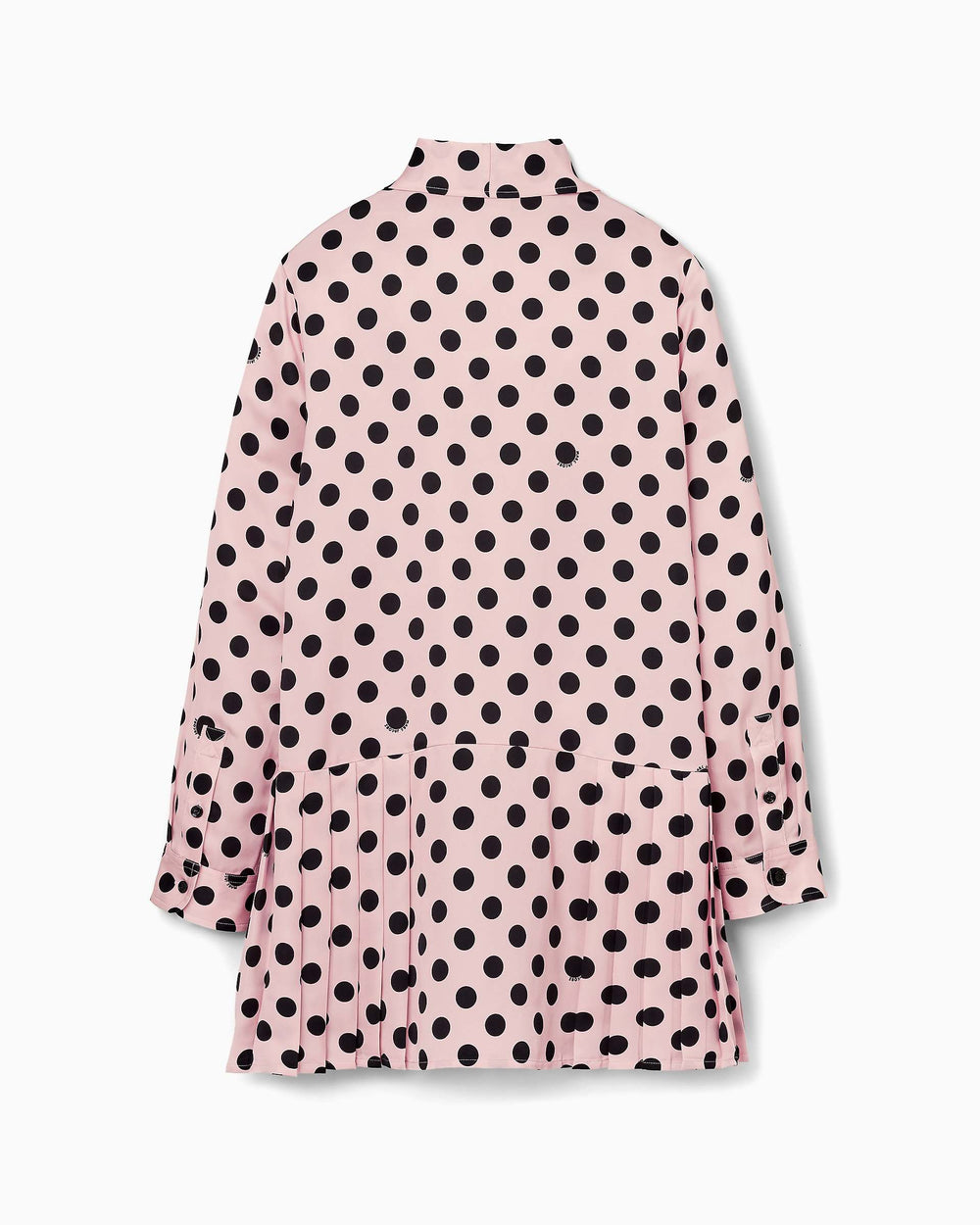 Dots Bow Pleated Dress - Peach Multi