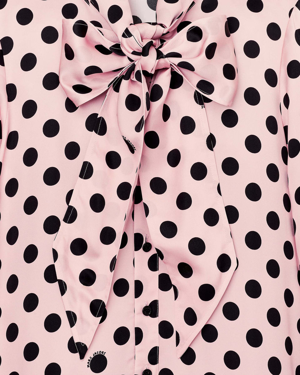 Dots Bow Pleated Dress - Peach Multi