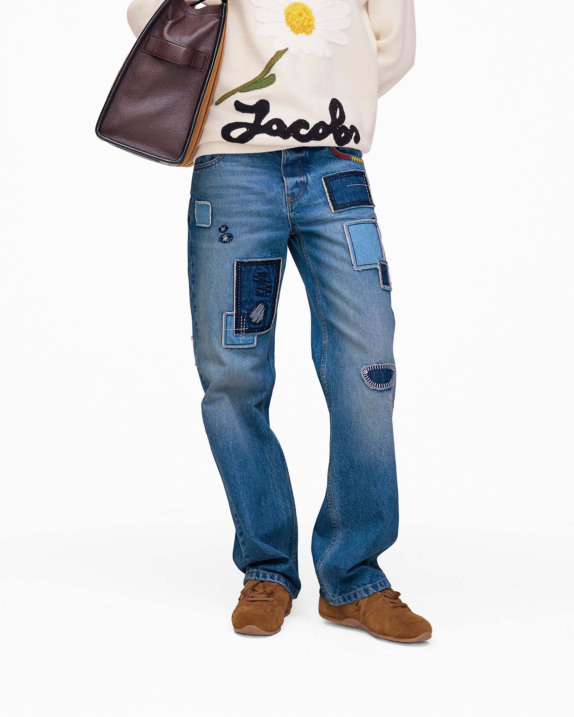 Patchwork Straight Jean - Bright Indigo