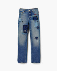 Patchwork Straight Jean - Bright Indigo
