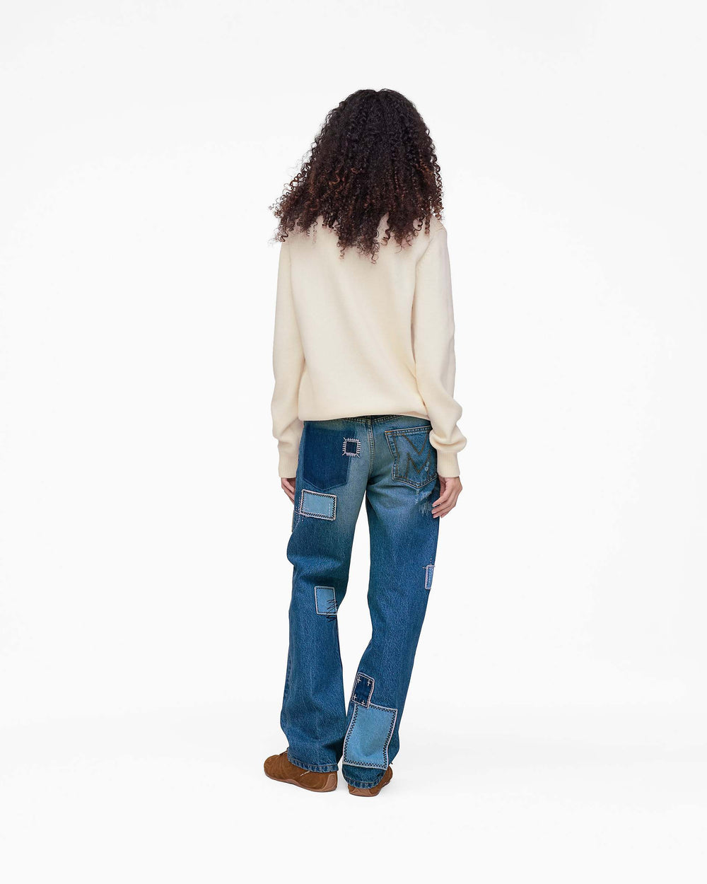 Patchwork Straight Jean - Bright Indigo