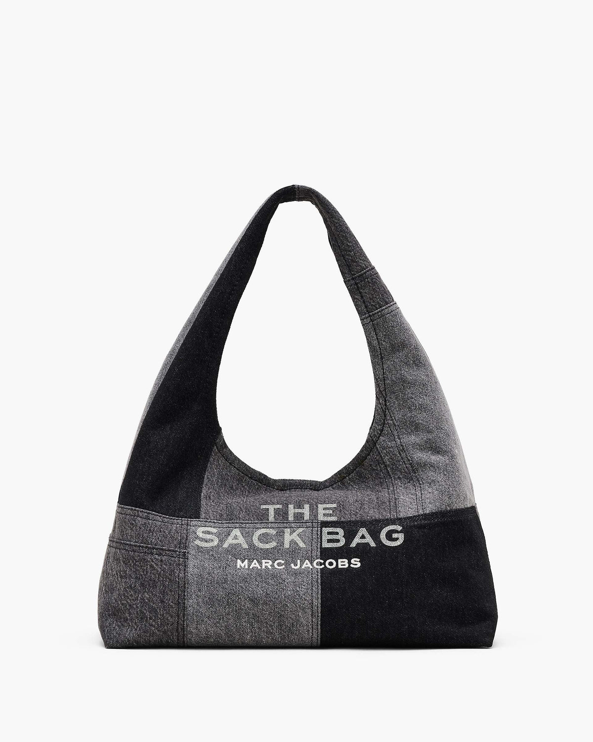The Patchwork Denim Sack Bag - Black Denim