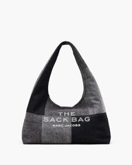 The Patchwork Denim Sack Bag - Black Denim