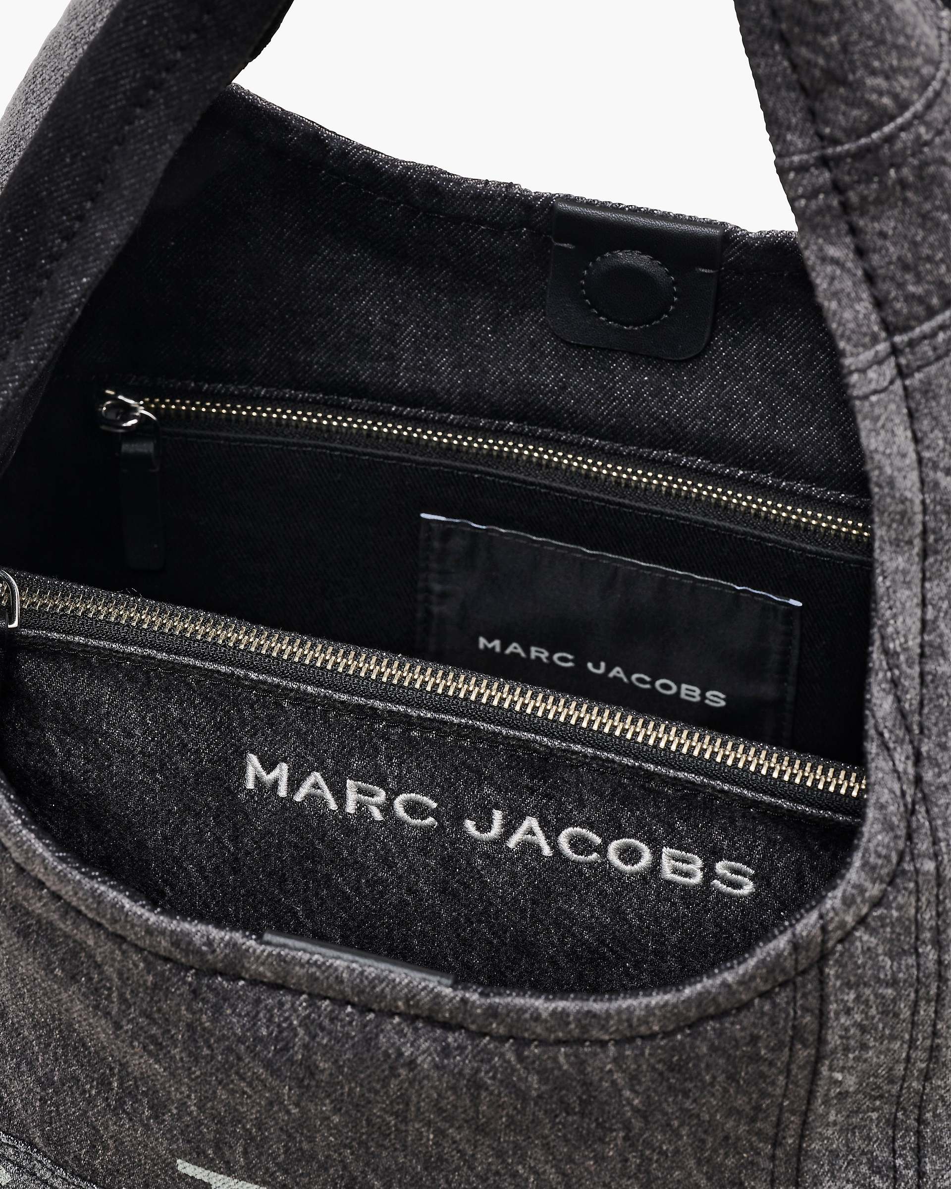 The Patchwork Denim Sack Bag - Black Denim
