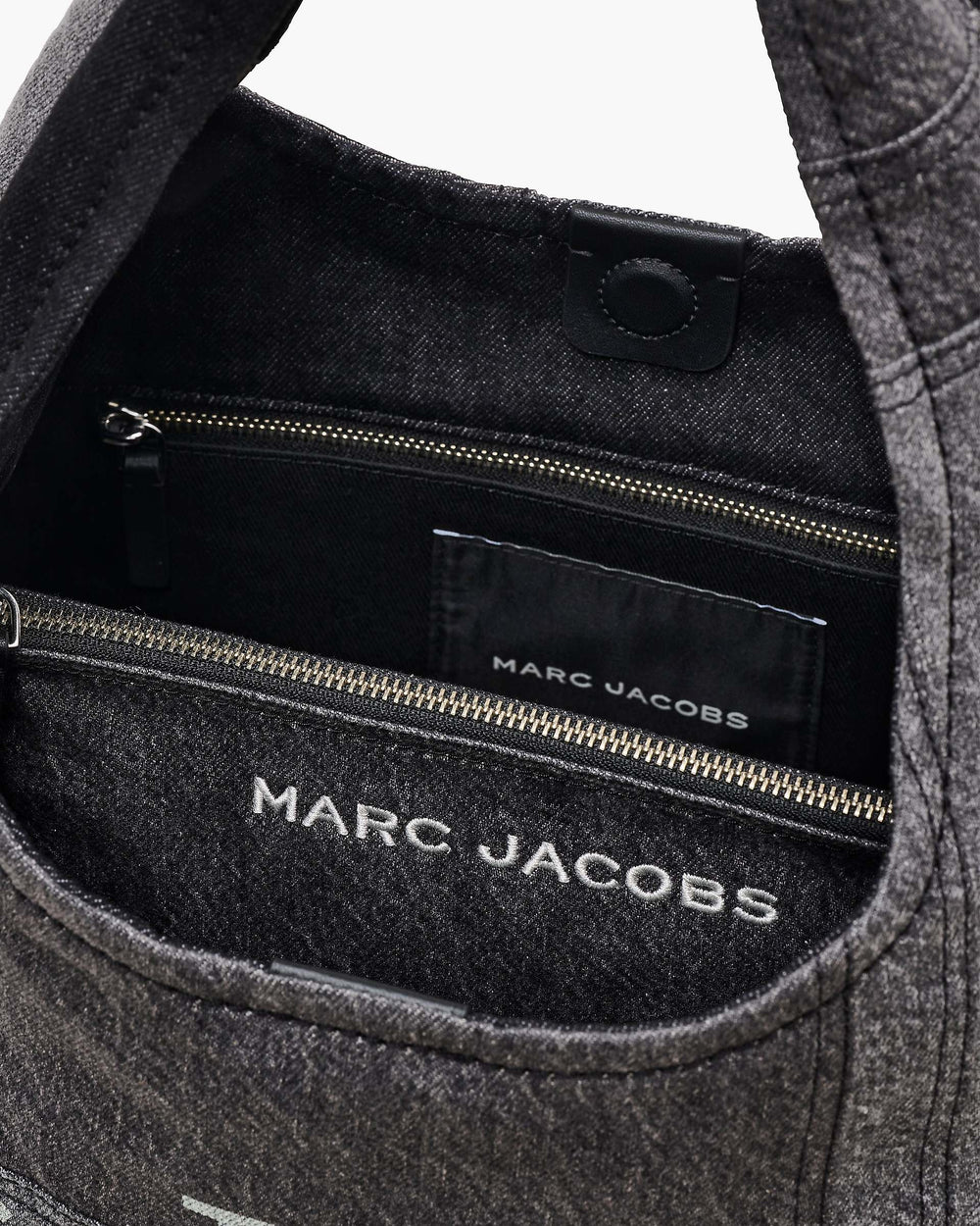 The Patchwork Denim Sack Bag - Black Denim