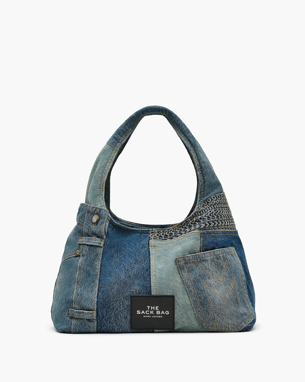 The Deconstructed Denim Sack Bag - Indigo Multi