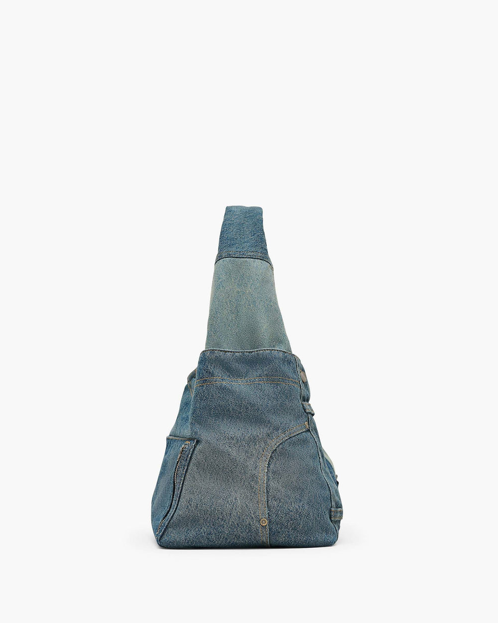 The Deconstructed Denim Sack Bag - Indigo Multi