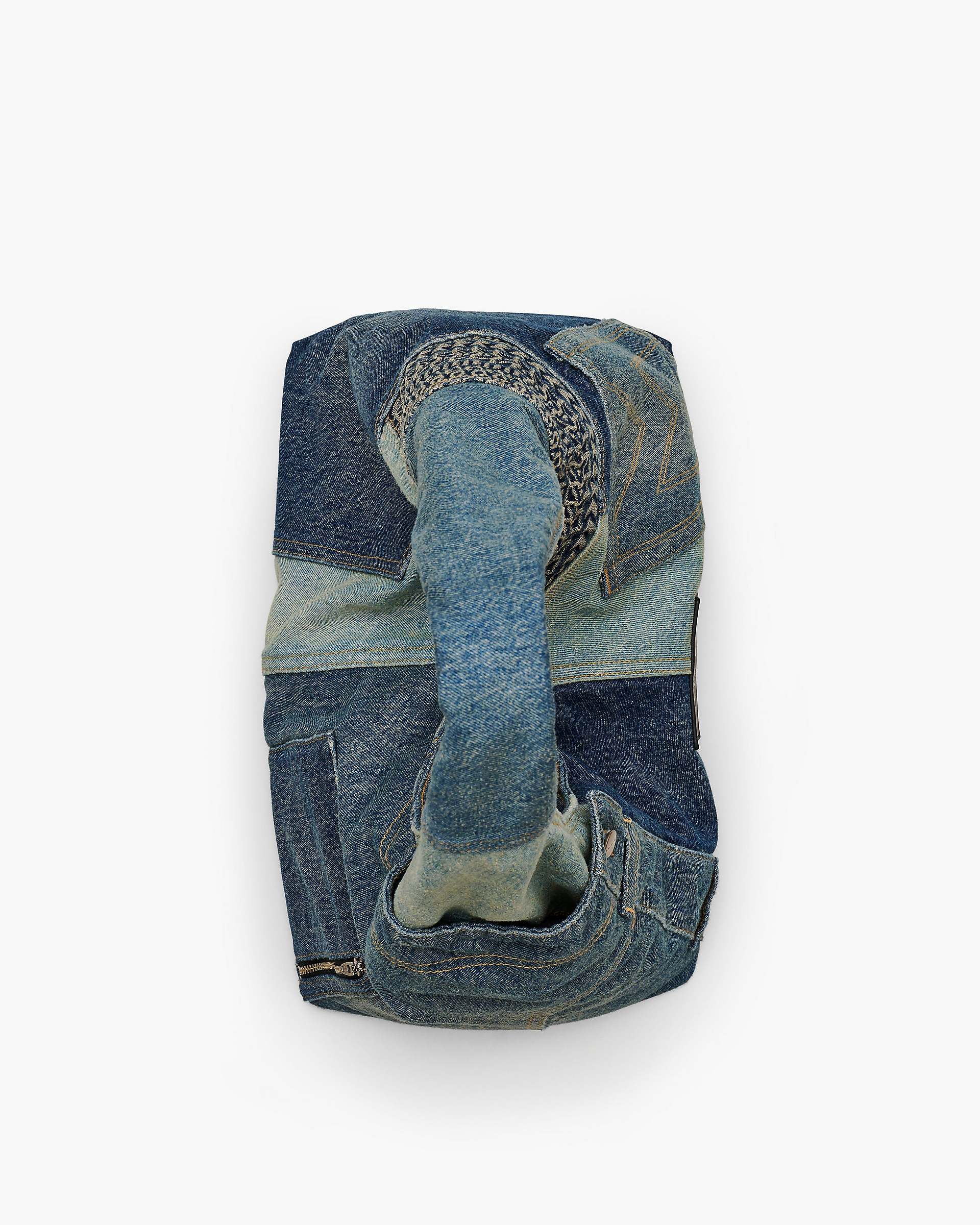 The Deconstructed Denim Sack Bag - Indigo Multi