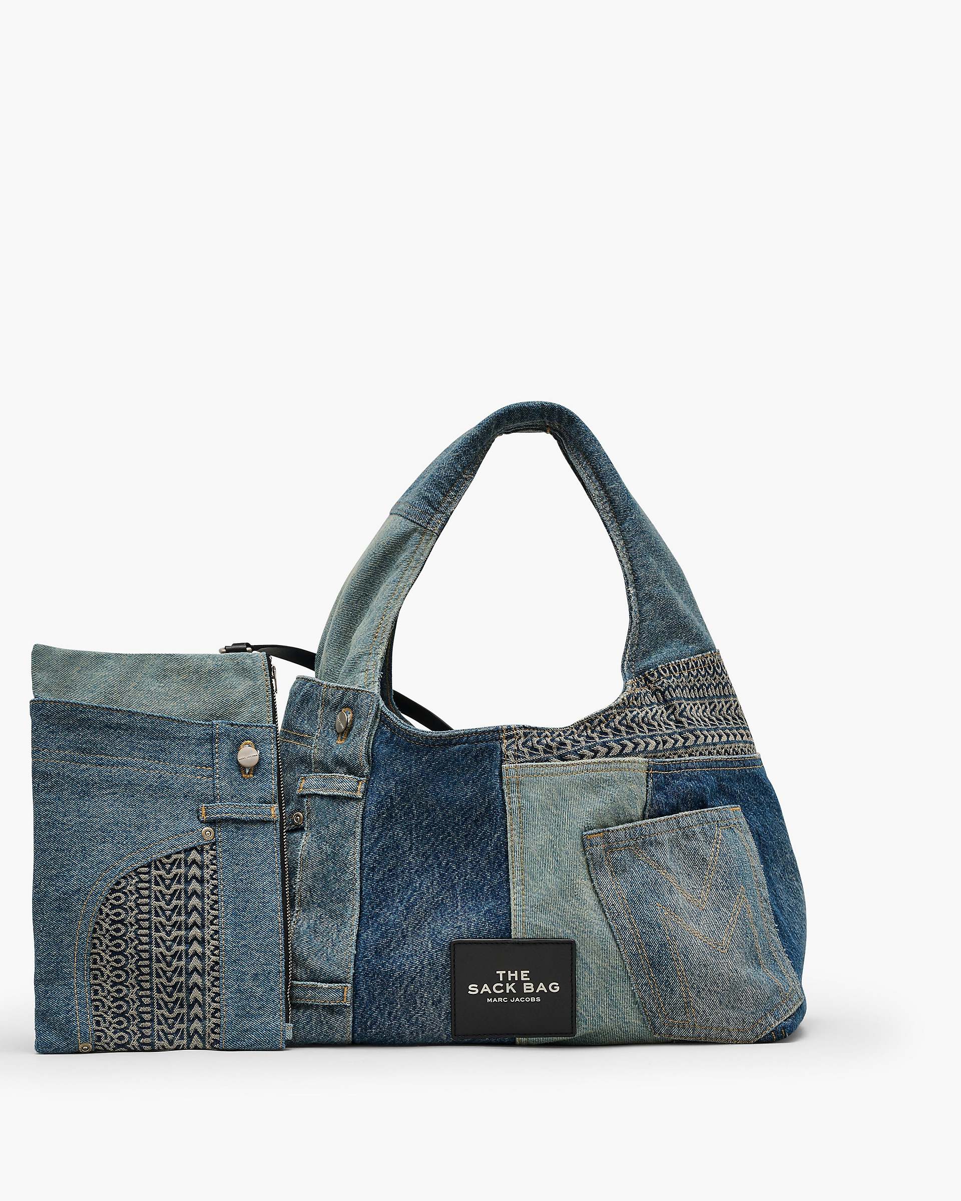 The Deconstructed Denim Sack Bag - Indigo Multi
