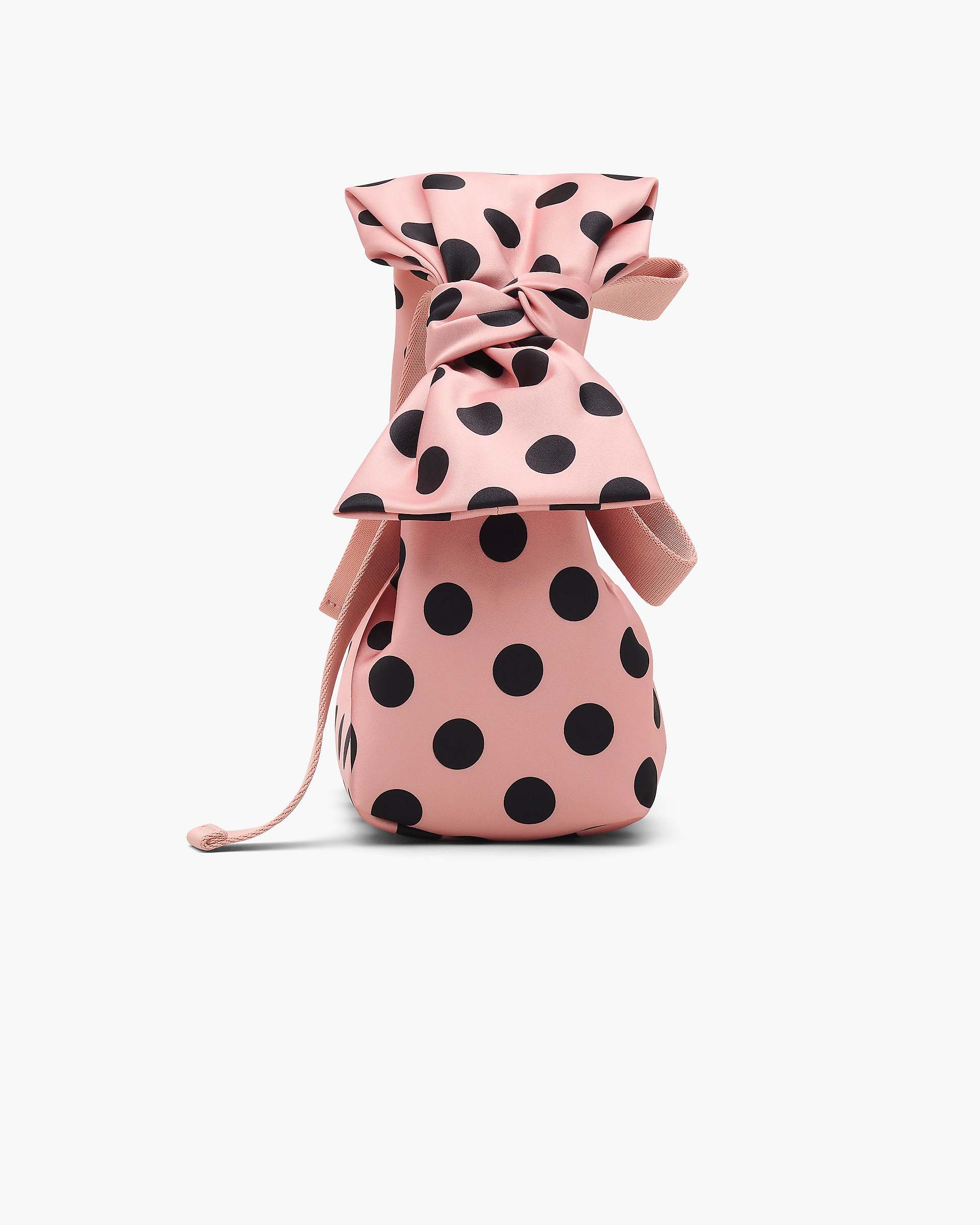 The Satin Dots Bow Mini Sack Bag - Peach Multi
