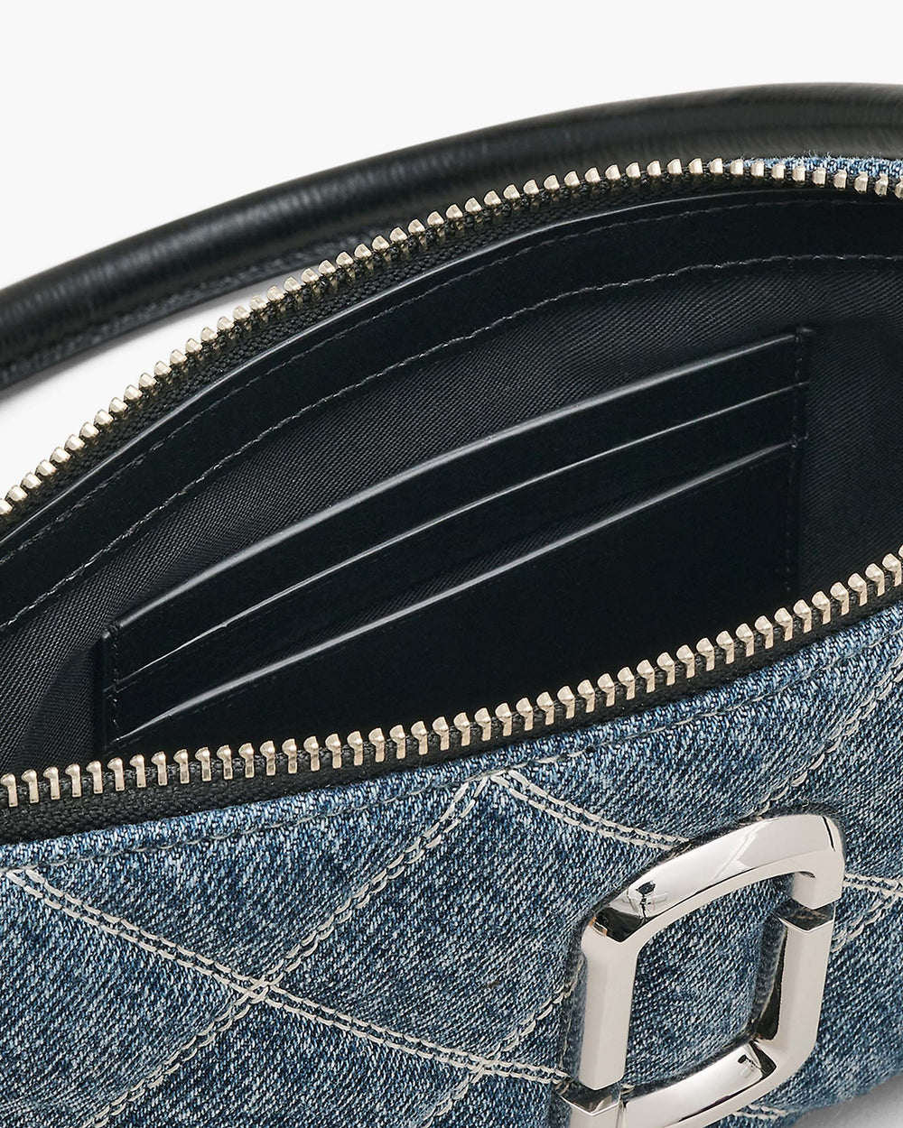 The Quilted Denim Snapshot Convertible Shoulder Bag - Light Wash Indigo