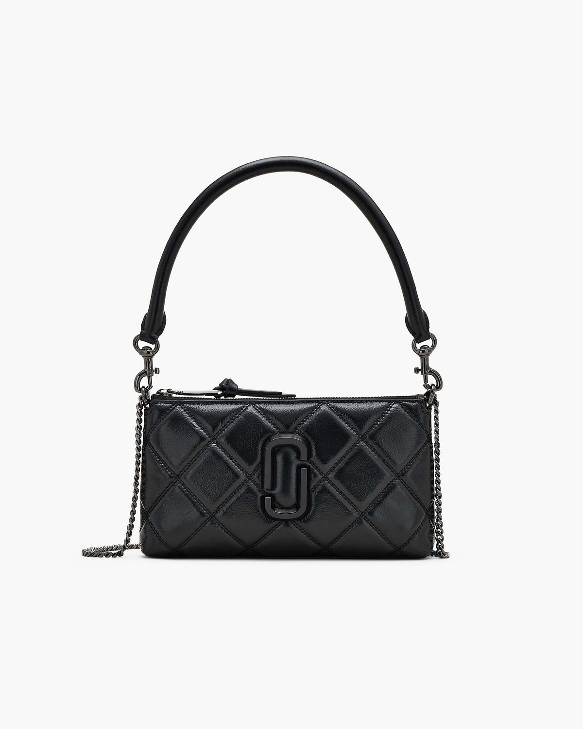 The Quilted Snapshot Convertible Shoulder Bag - Black