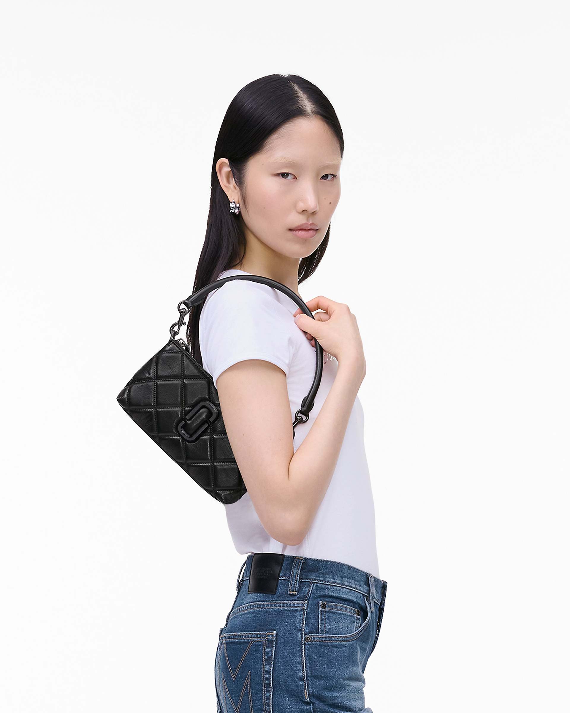 The Quilted Snapshot Convertible Shoulder Bag - Black