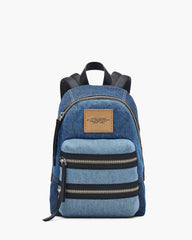 The Biker Colorblock Denim Medium Backpack - Indigo Multi